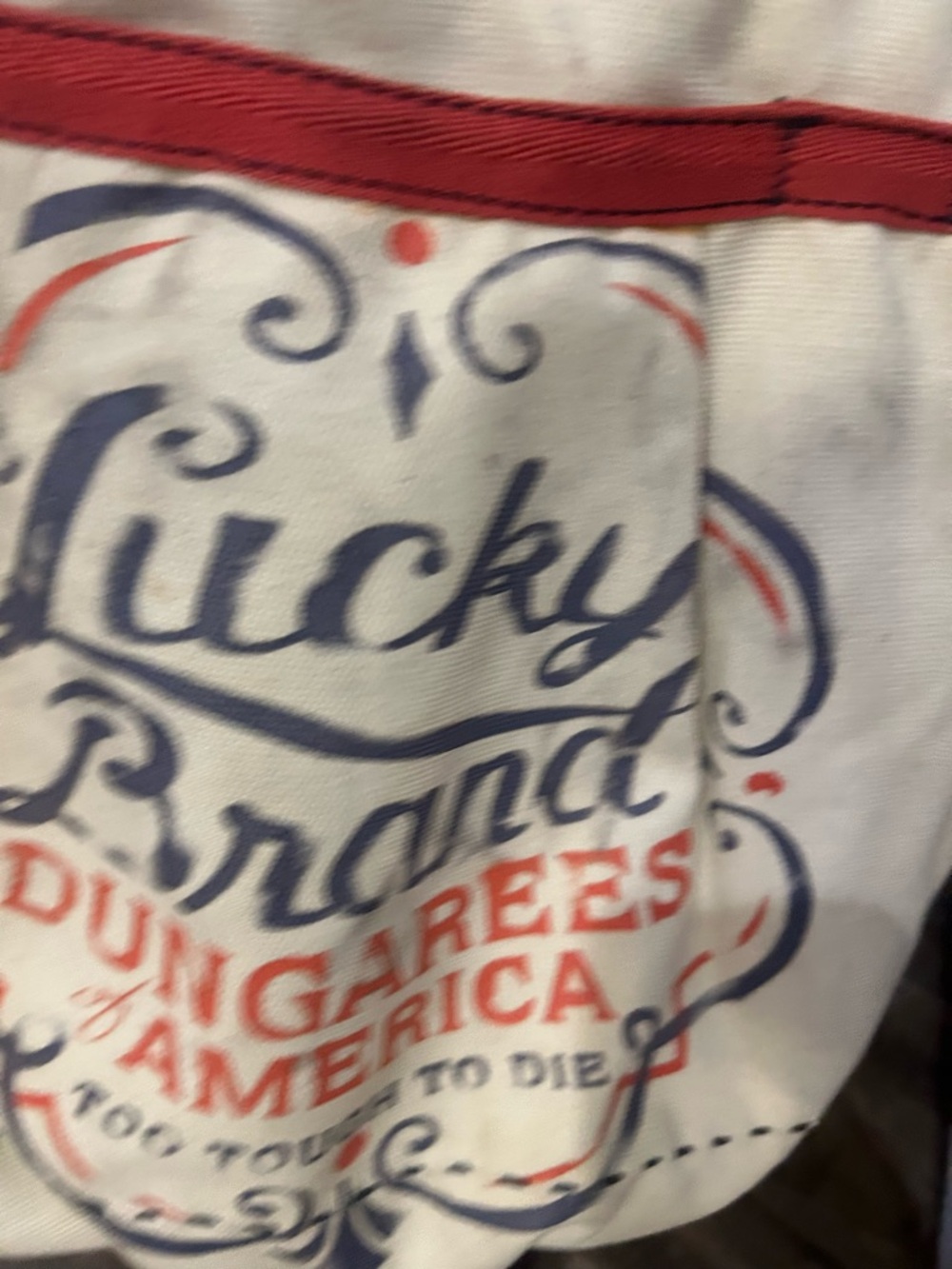 Vtg Lucky Brand Dungarees Canvas Tote Bucket Mail Bag - Picture 4 of 12